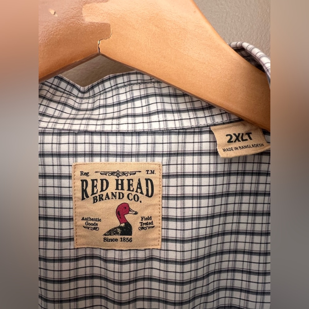 Big and Tall RedHead Men's Checkered Shirt - Picture 3 of 4